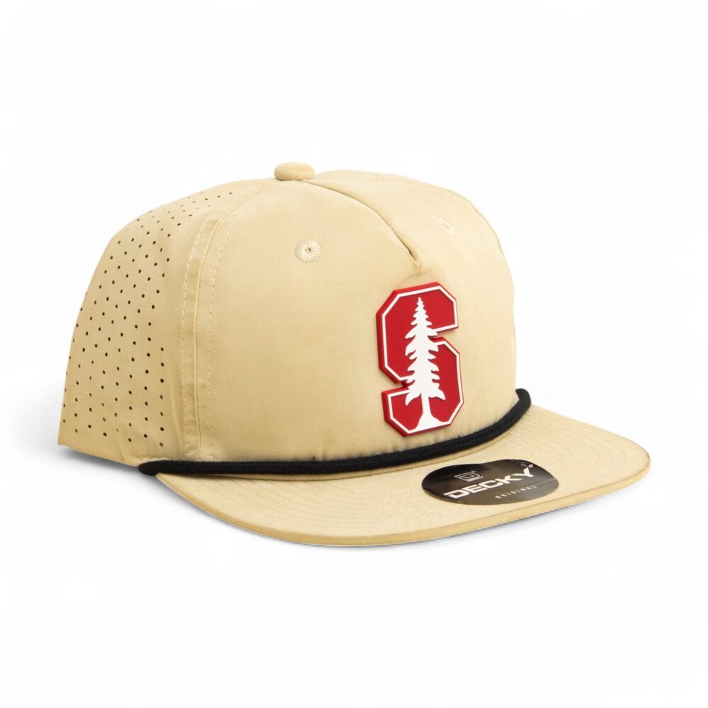 Stanford Cardinal 3D Perforated Rope Hat- Birch/ Black